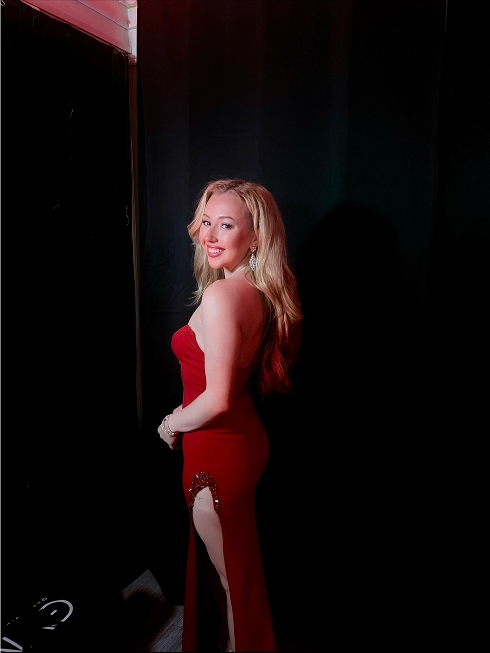 Strapless Red Evening Gown - Elegant Formal Dress - Picture 2 of 4